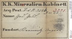 Etiketten zu Gold (NHMW-MIN-Aw61)